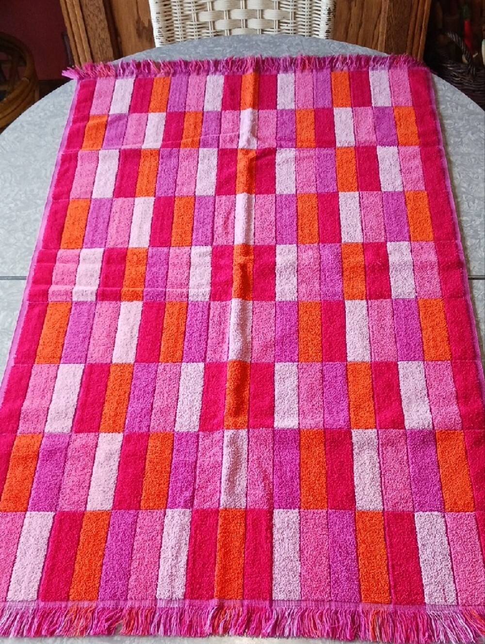 Sears~ 2 Vintage Pink & Orange Towel Sets - Picture 8 of 12